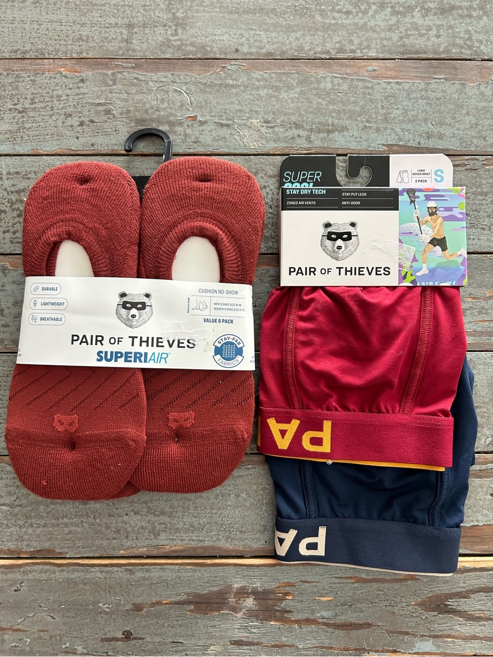 NWT Pair of Thieves Men’s Boxer Briefs 2-Pack & 6-Pack No Show Socks Bundle
